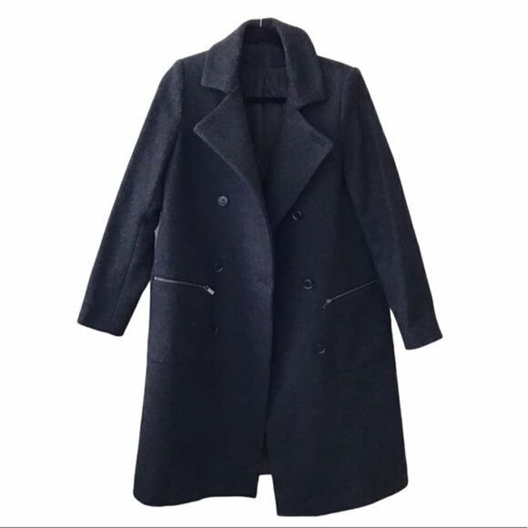 & Other Stories Double Breasted Wool Blend Coat - Picture 2 of 7